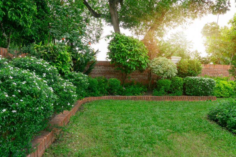 Brick Fence in Garden Setting